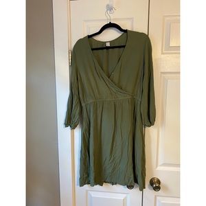 Old Navy Green Faux Wrap Dress Size L